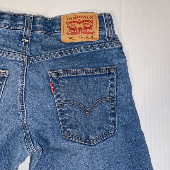 Levi’s 511 Boys Size 12 Reg Waist 26 Length 27 Denim Straight Cut Blue Jeans - Picture 3 of 12
